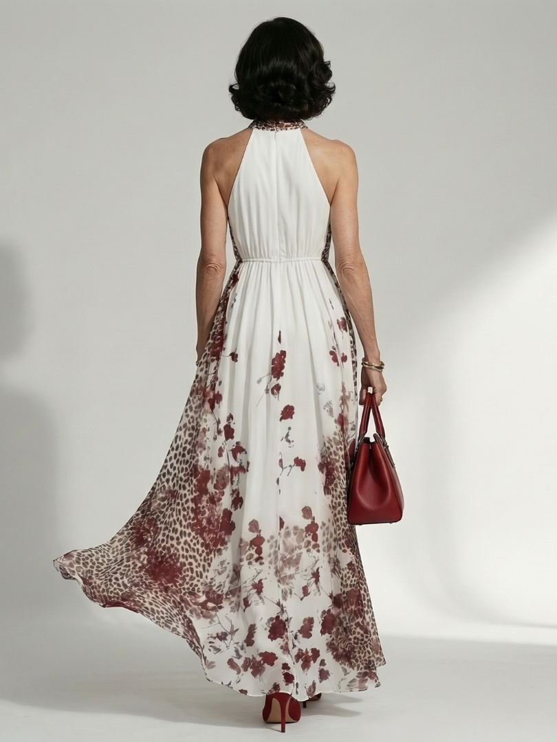Orlune | Rochie maxi albă plisată