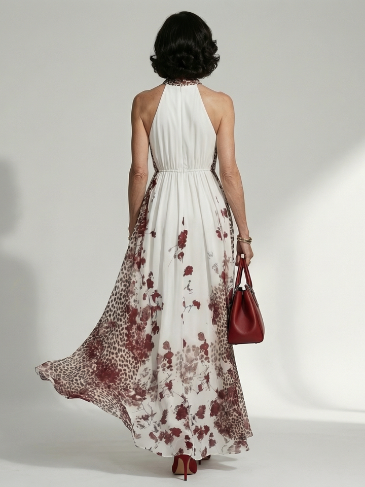 Orlune | Rochie maxi albă plisată
