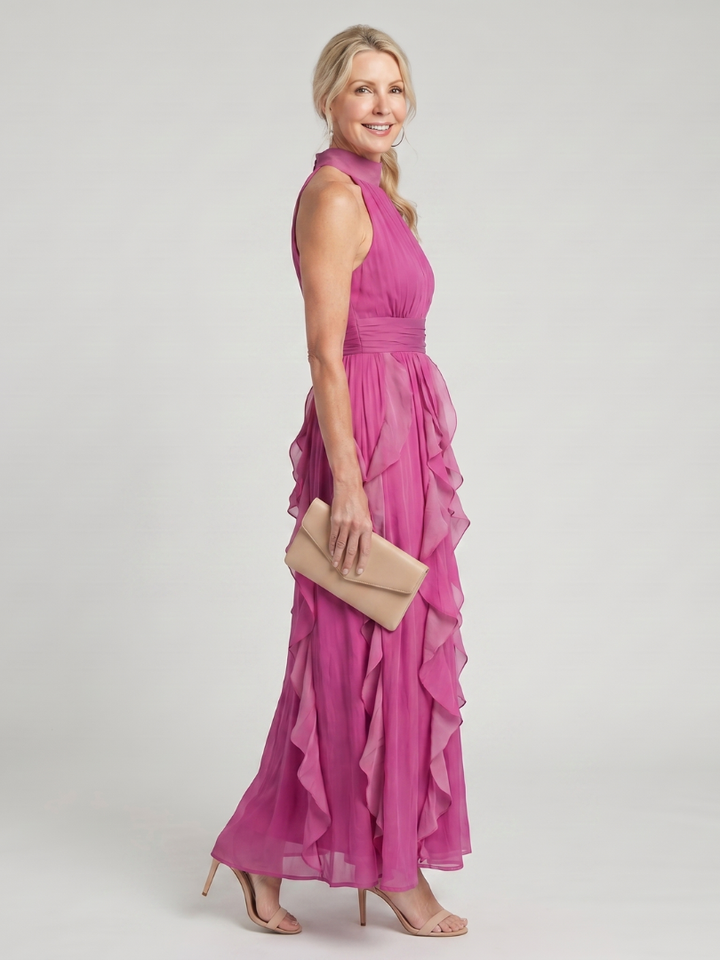 Orea | Rochie maxi cu guler înalt