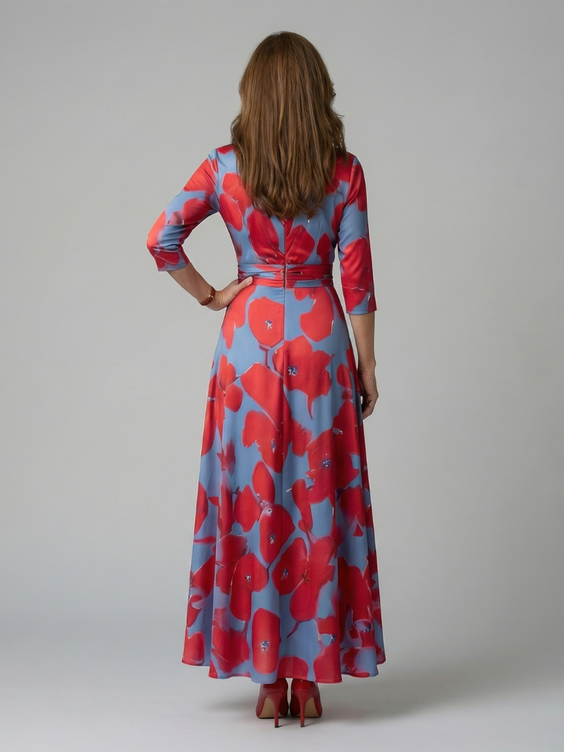 Celine | Rochie midi cu guler înfășurat