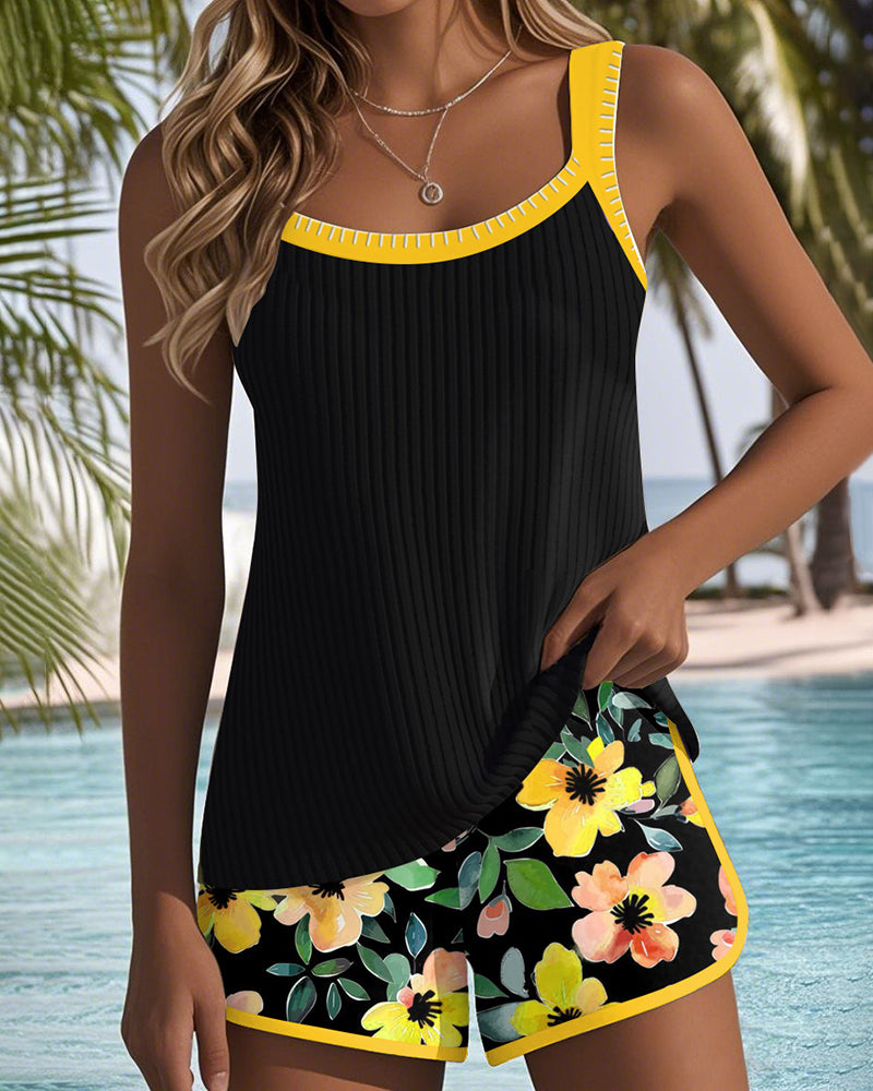 Maren | Tankini Set with Floral Design