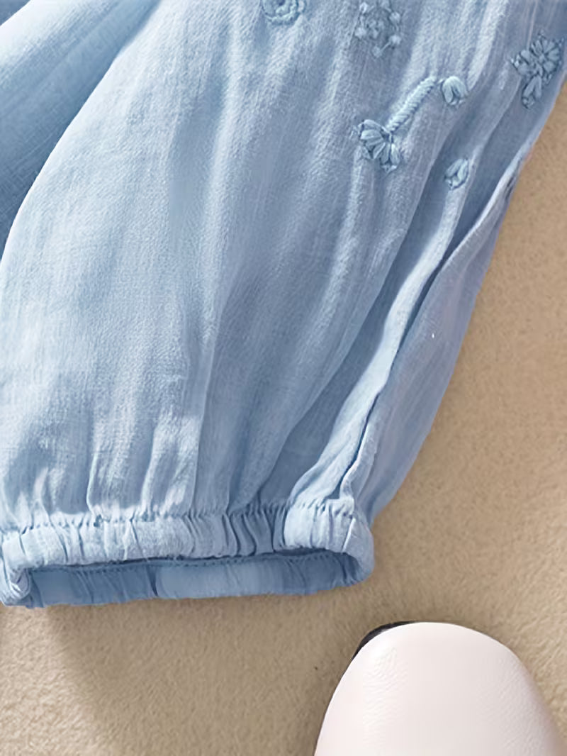 Éléna™ — Bluză elegantă brodată din amestec de in