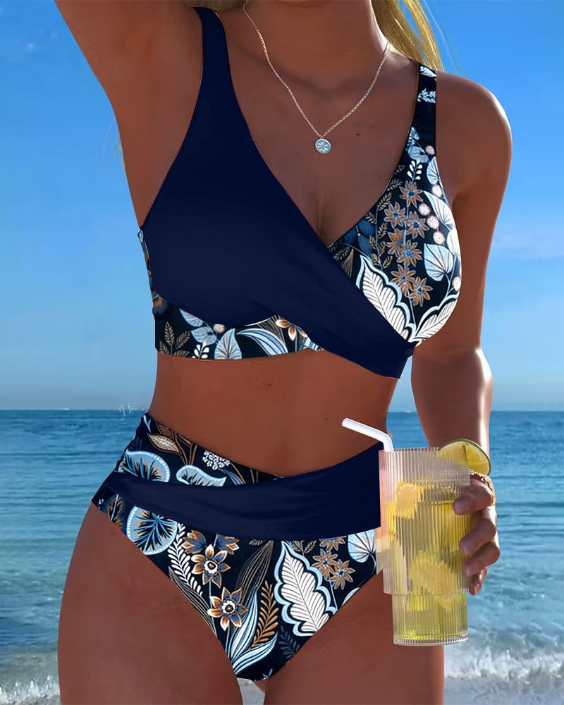 Mirela™ — Bikini Floral cu Croială Regulară