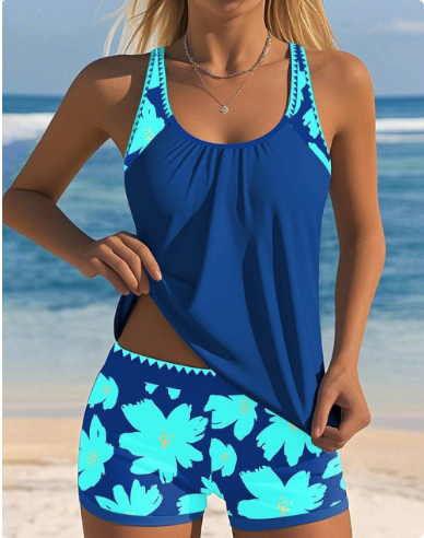 Ellen | Floral Tank Top Swimsuit Set