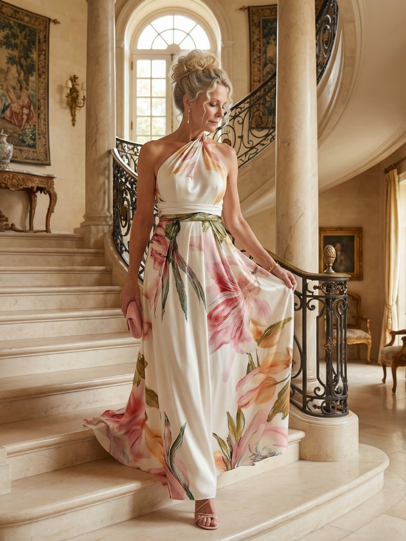 Amiel | Rochie maxi ușoară cu imprimeu floral