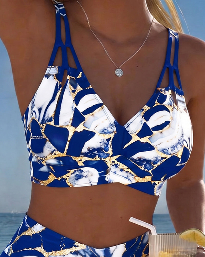 Luna™ — Bikini cu Bretele Creative și Decolteu