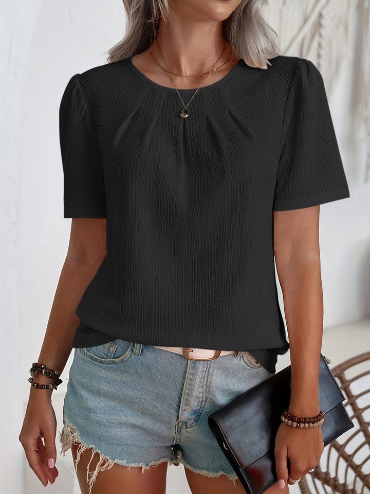 Noémie™ — Tricou elegant cu textură subtilă