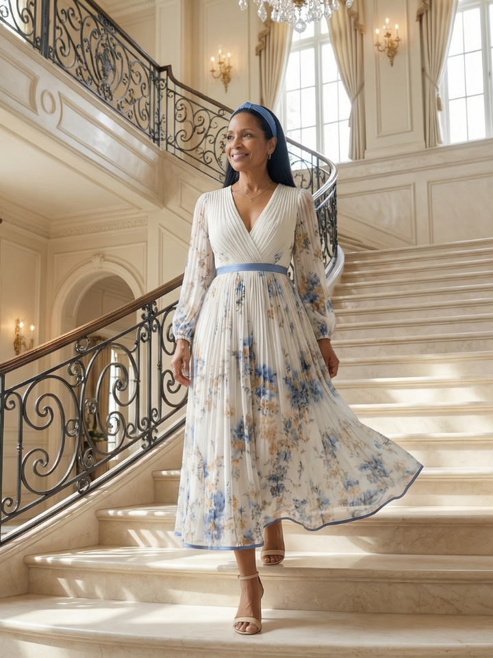 Rielle | Rochie midi plisată