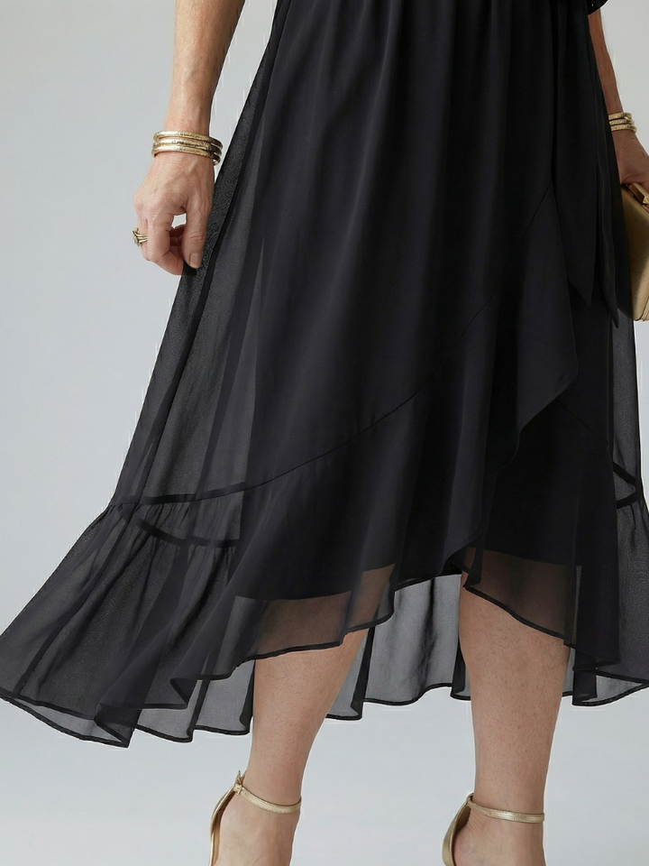 Elric | Rochie midi ușoară cu drapat