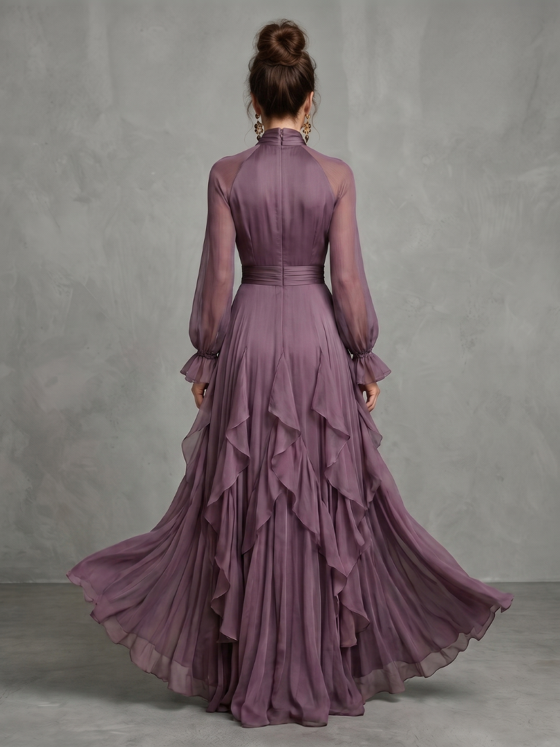 Demetria | Rochie maxi cu guler legat