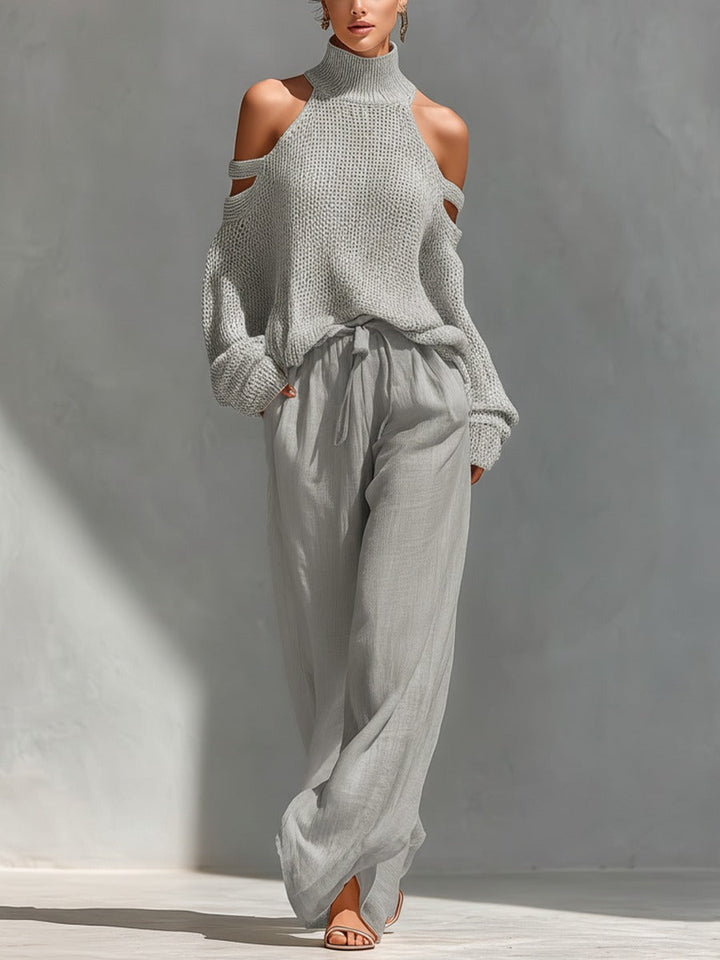 Camilla™ — Set elegant dintr-un sacou și pantaloni largi