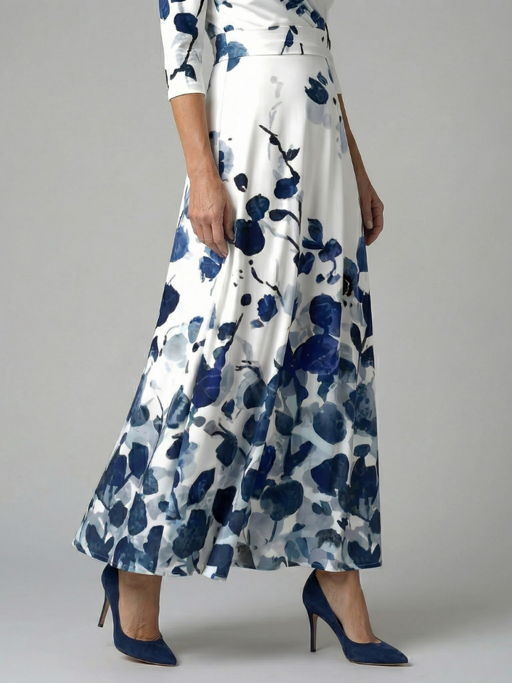 Celine | Rochie midi cu guler înfășurat