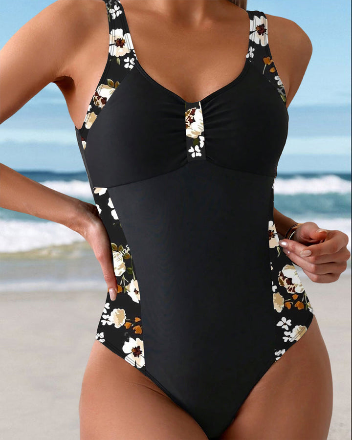 Bianca — Costum de baie dintr-o piesă cu imprimeu contrastant