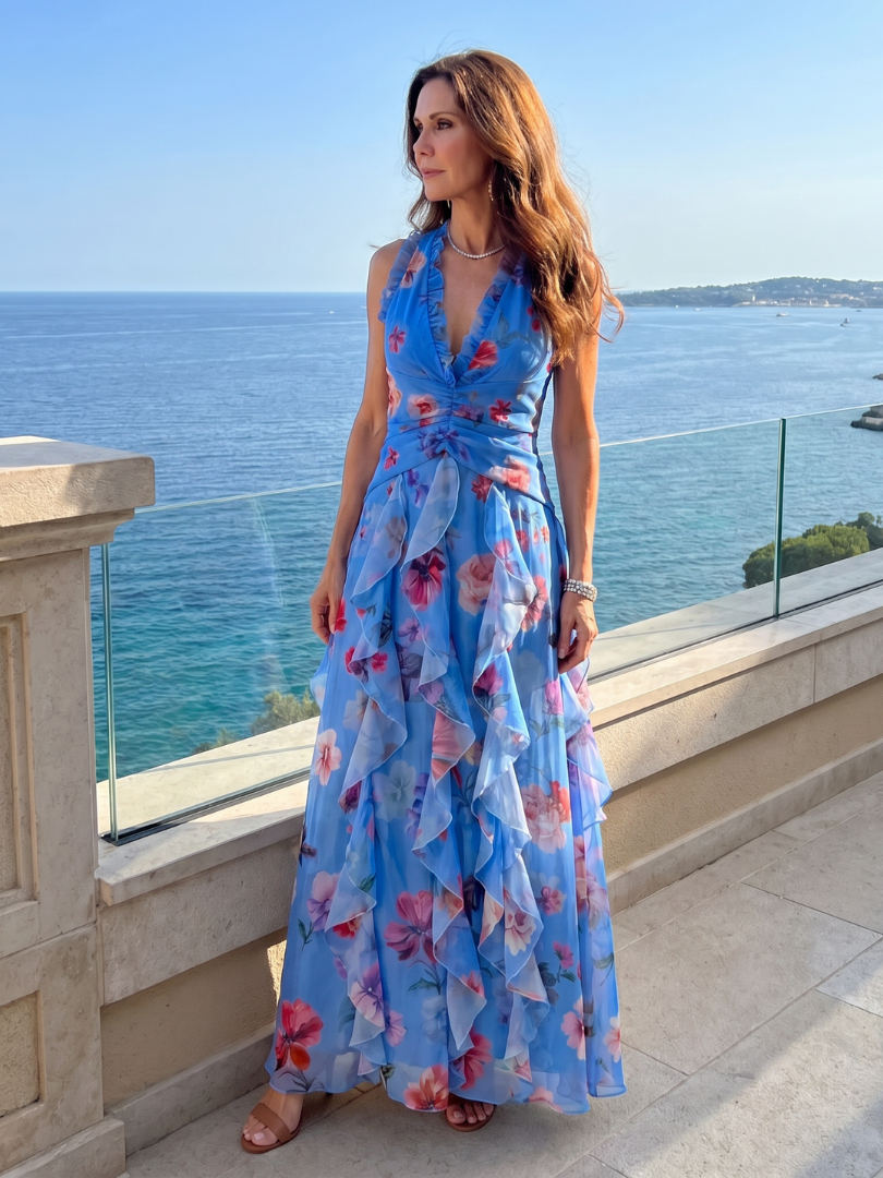 Nori | Rochie maxi cu imprimeu floral