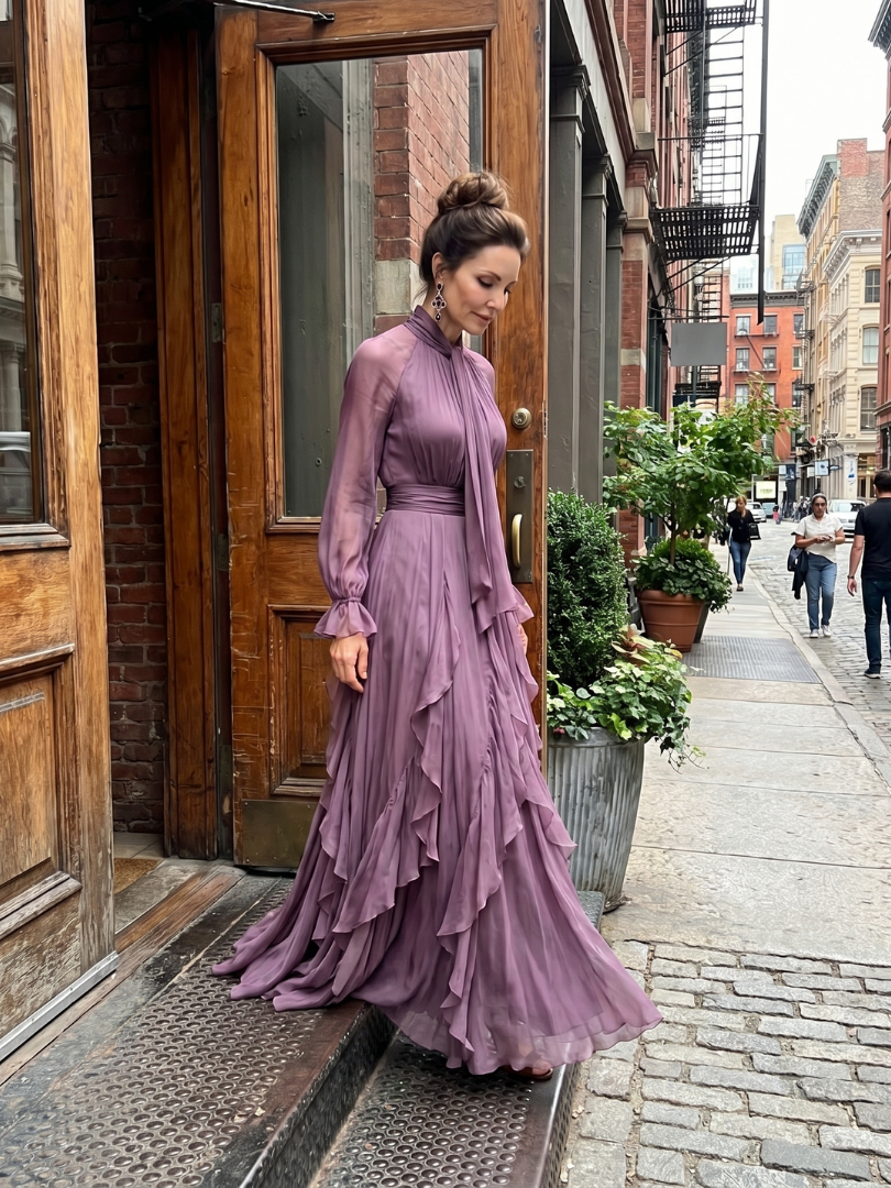 Demetria | Rochie maxi cu guler legat