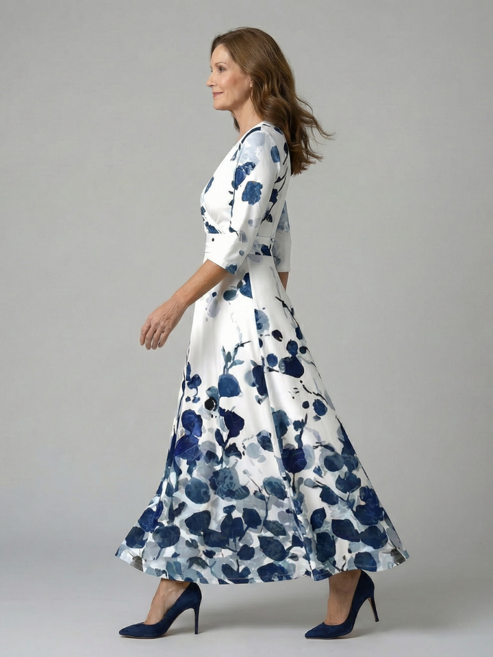 Celine | Rochie midi cu guler înfășurat