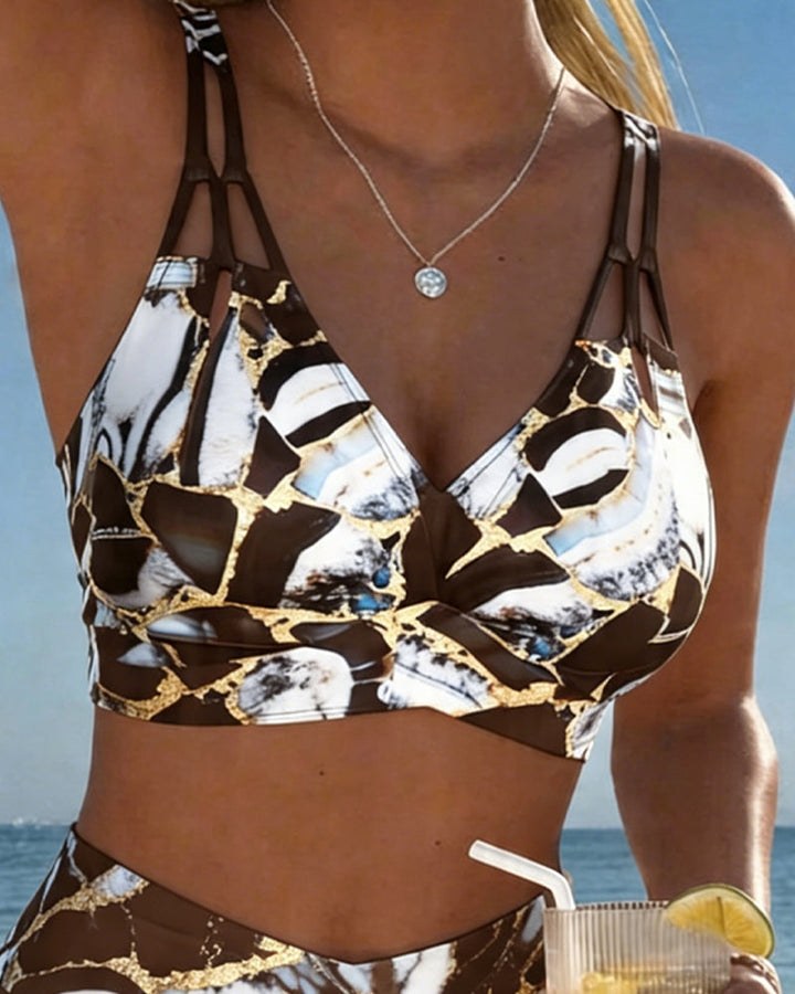 Luna™ — Bikini cu Bretele Creative și Decolteu