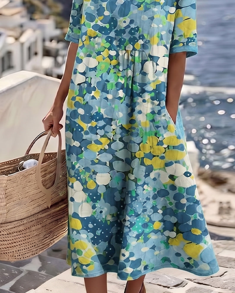 Elena™ — Rochie midi florală elegantă de vară