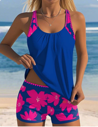 Ellen | Floral Tank Top Swimsuit Set