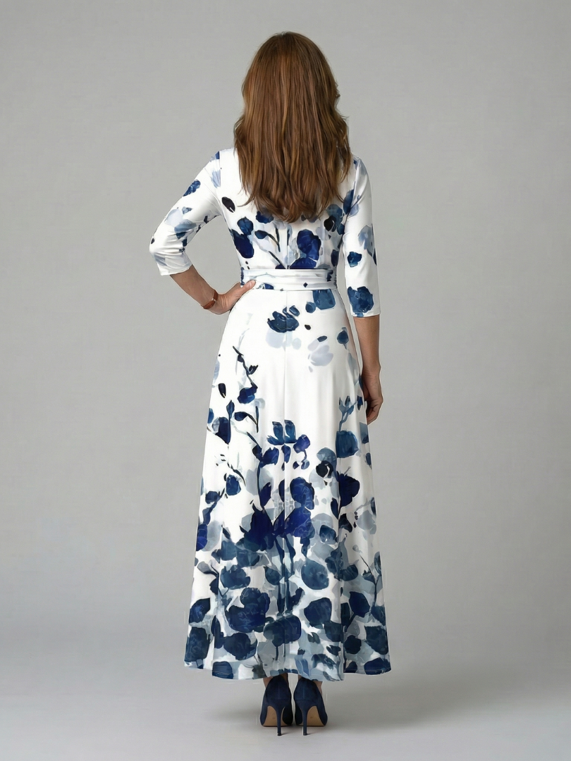 Celine | Rochie midi cu guler înfășurat
