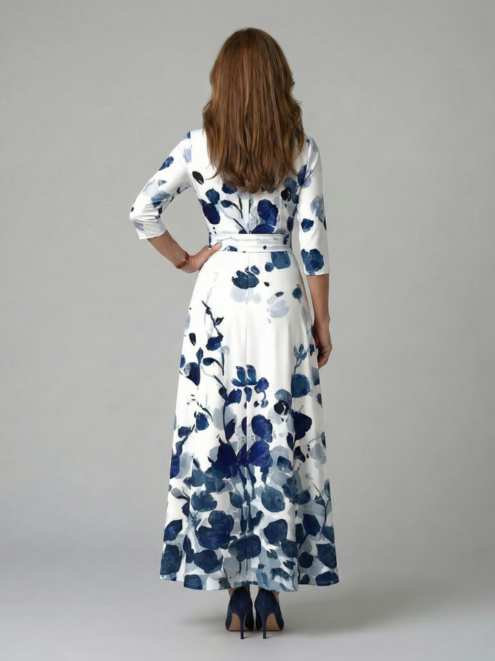 Celine | Rochie midi cu guler înfășurat