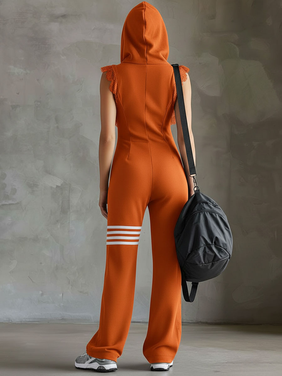 Giada™ — Salopetă sport retro cu glugă și dungi laterale