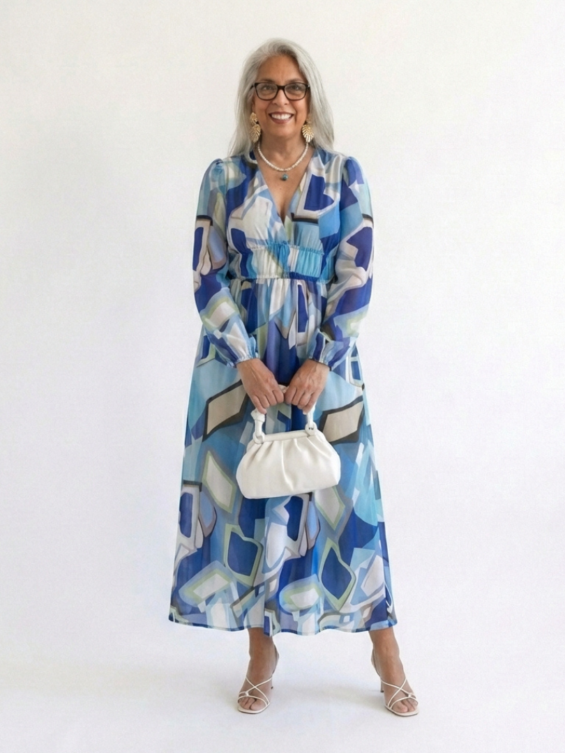 Althea | Rochie maxi cu mânecă lungă și imprimeu floral