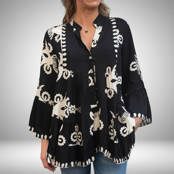 Théodeline™ – Bluză brodată boho, feminitate strălucitoare