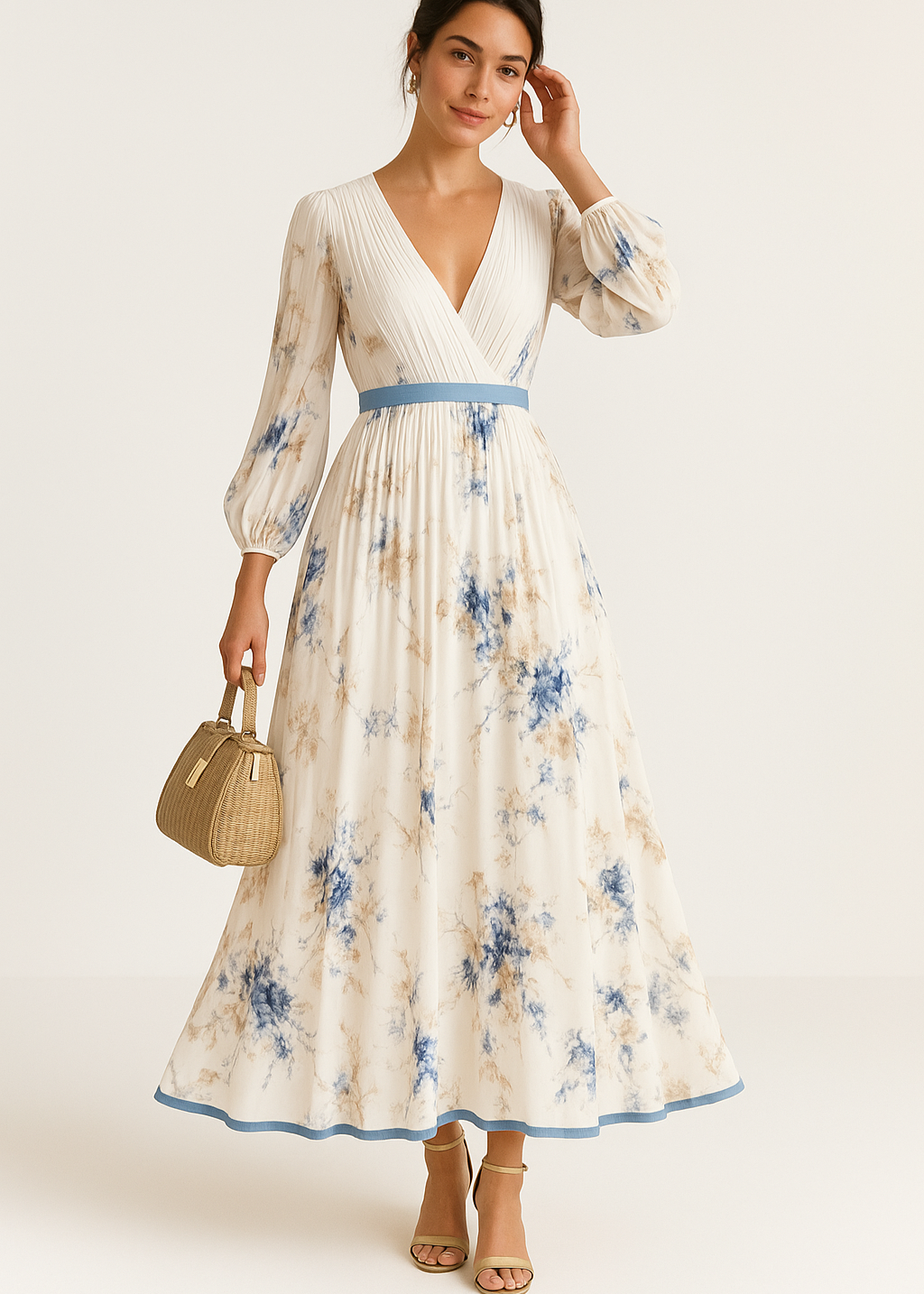 Paz™ | Rochie maxi plisată florală atemporală