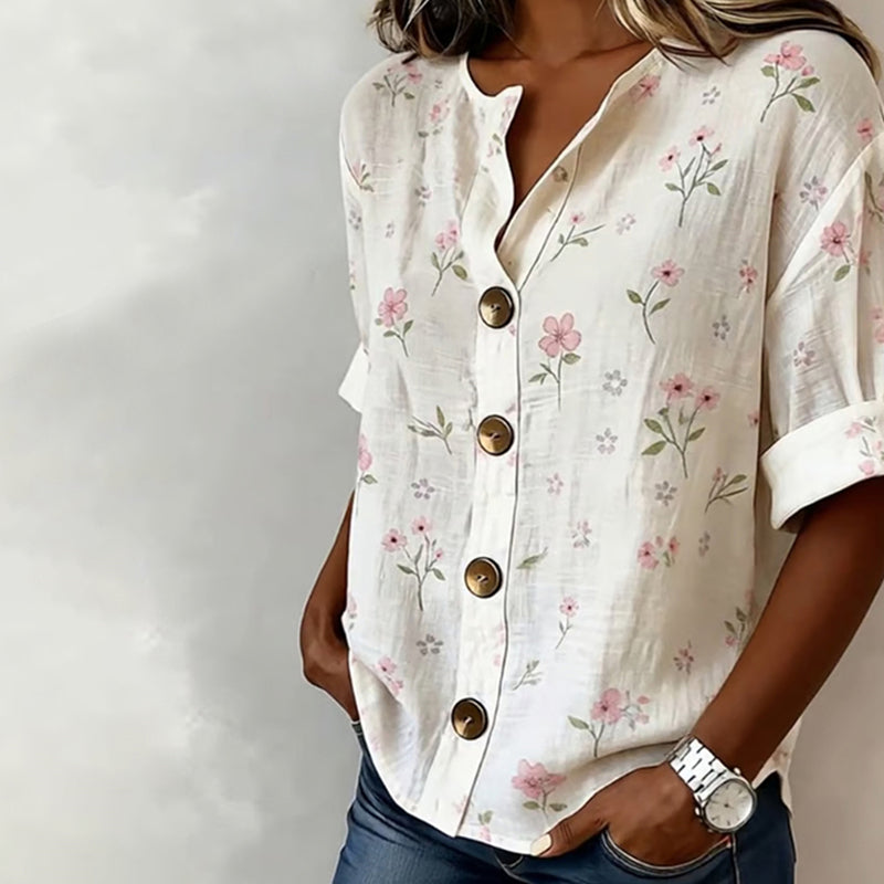 Lila™ — Bluză florală lejeră cu mâneci lungi