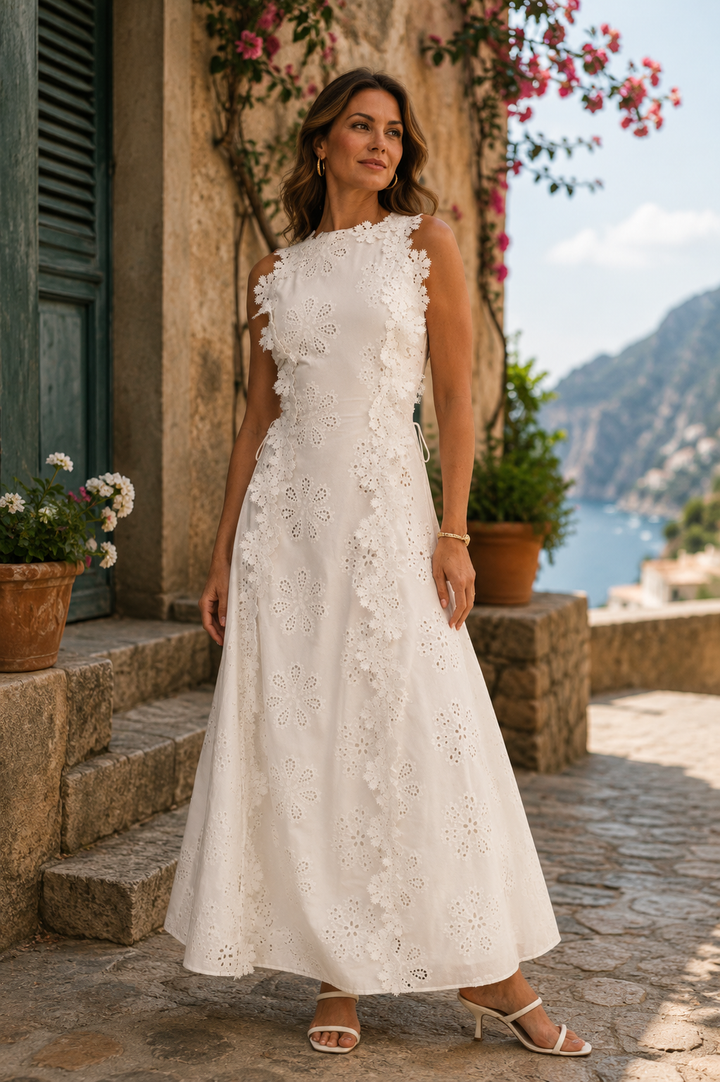 Della | Rochie Maxi Elegantă Brodată