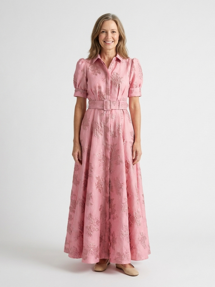 Xanthea | Rochie maxi cu mânecă scurtă și mulată