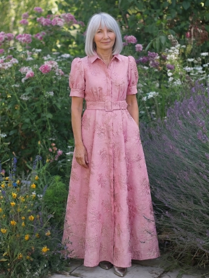 Xanthea | Rochie maxi cu mânecă scurtă și mulată