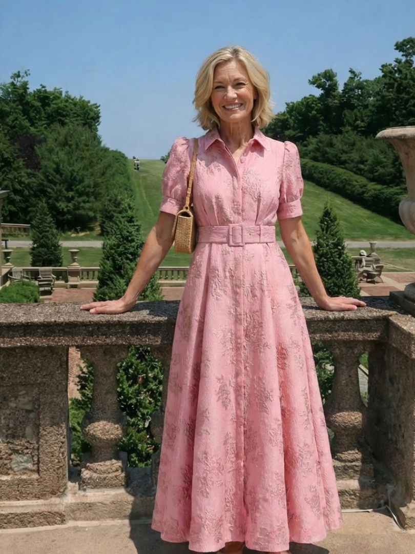 Xanthea | Rochie maxi cu mânecă scurtă și mulată