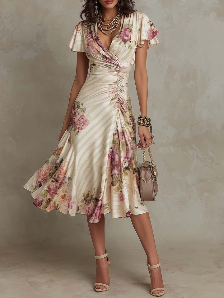 Alba™ — Rochie midi elegantă cu model floral