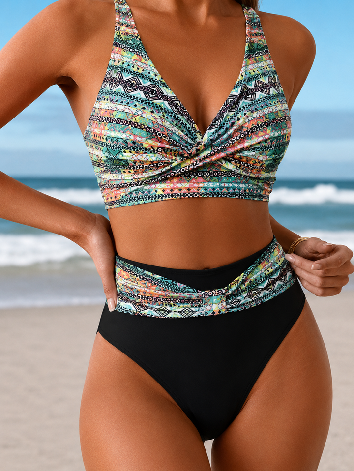 Valentina™ — Bikini Geometric cu Decolteu în V