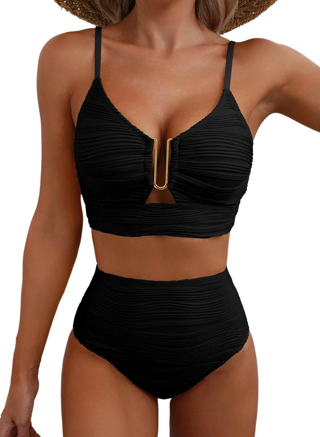 Sirena — Bikini elegant cu talie înaltă și imprimeu unic