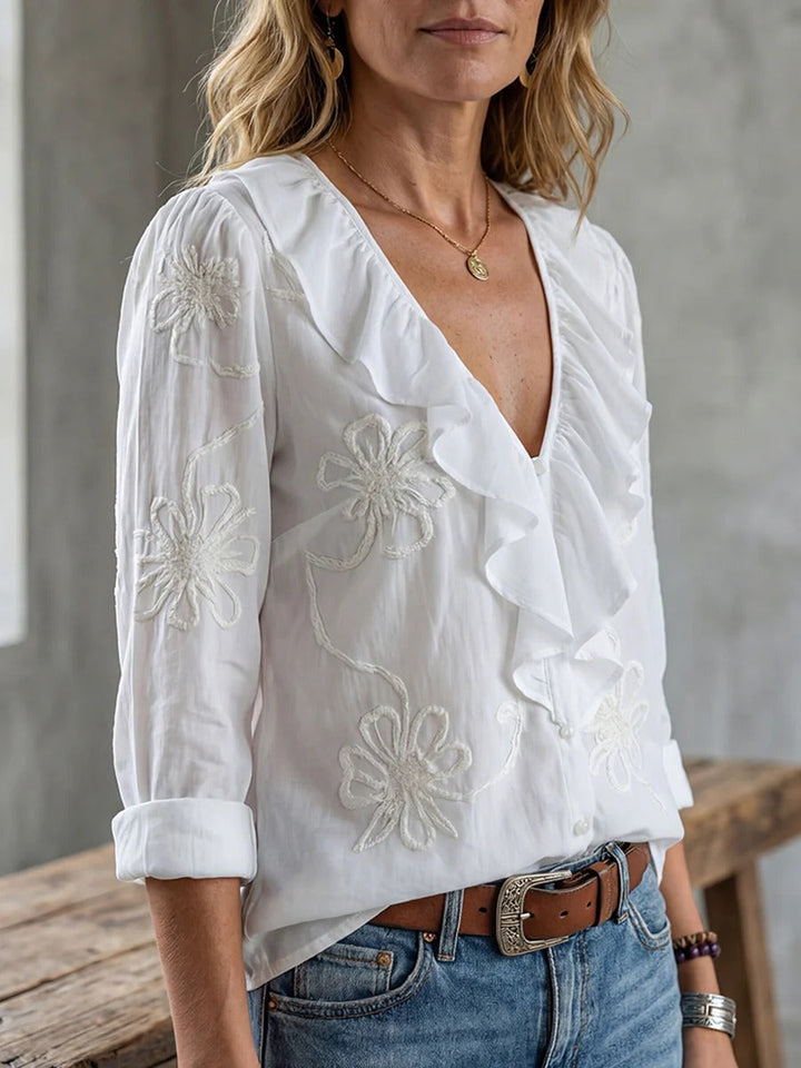 Isaline™ — Bluză elegantă cu volane și farmec feminin