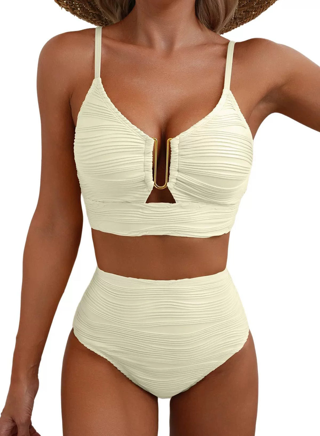 Sirena — Bikini elegant cu talie înaltă și imprimeu unic