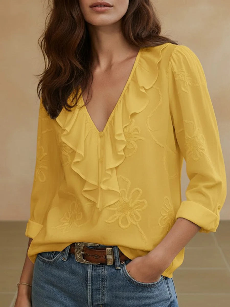 Isaline™ — Bluză elegantă cu volane și farmec feminin