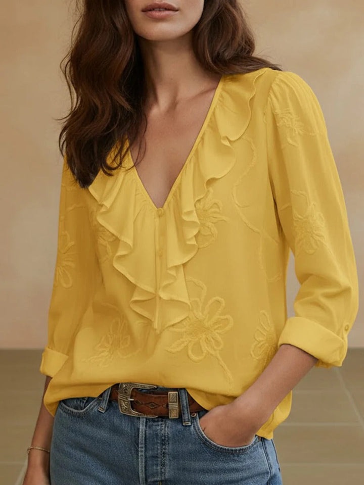 Isaline™ — Bluză elegantă cu volane și farmec feminin