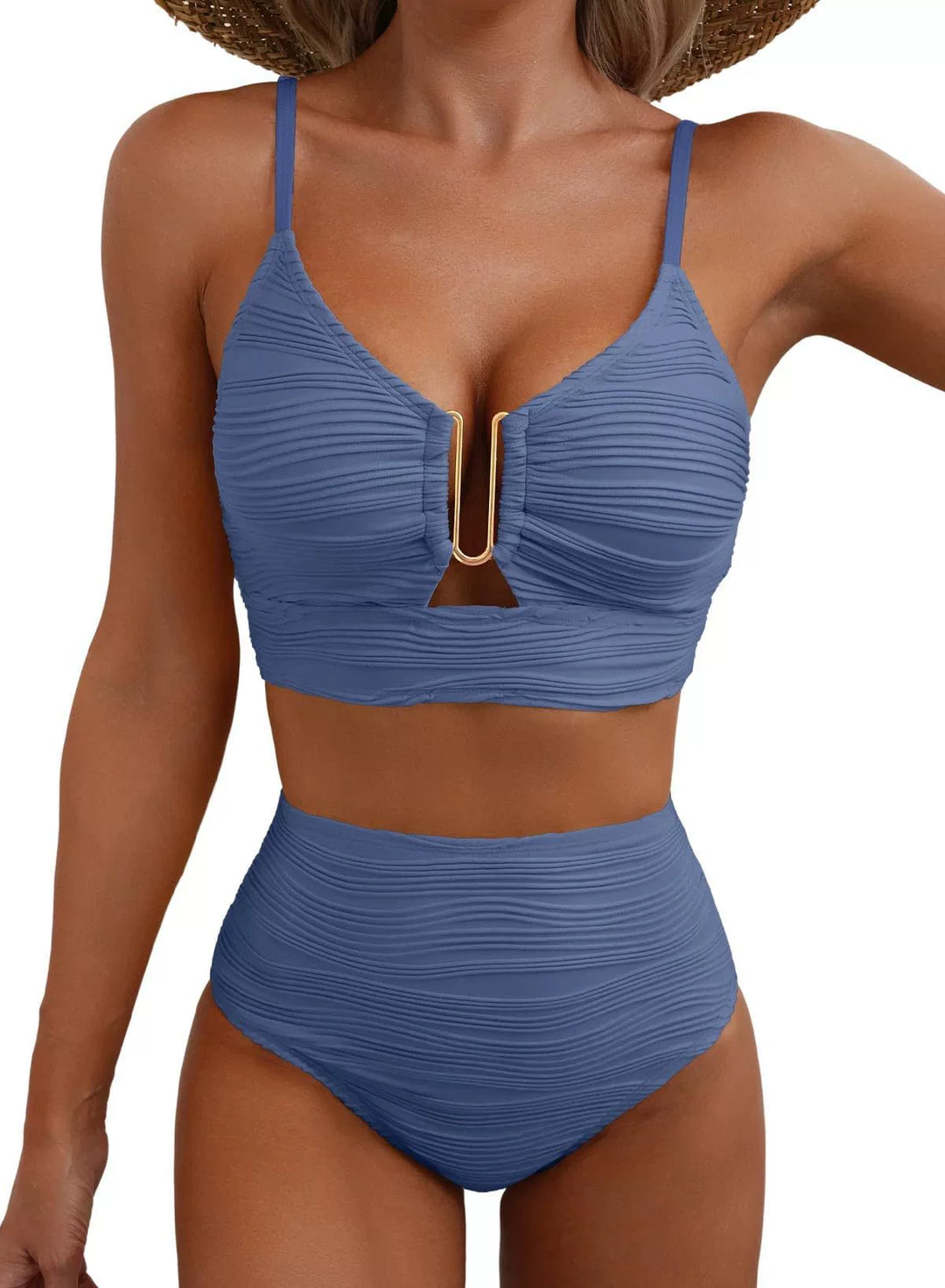 Sirena — Bikini elegant cu talie înaltă și imprimeu unic