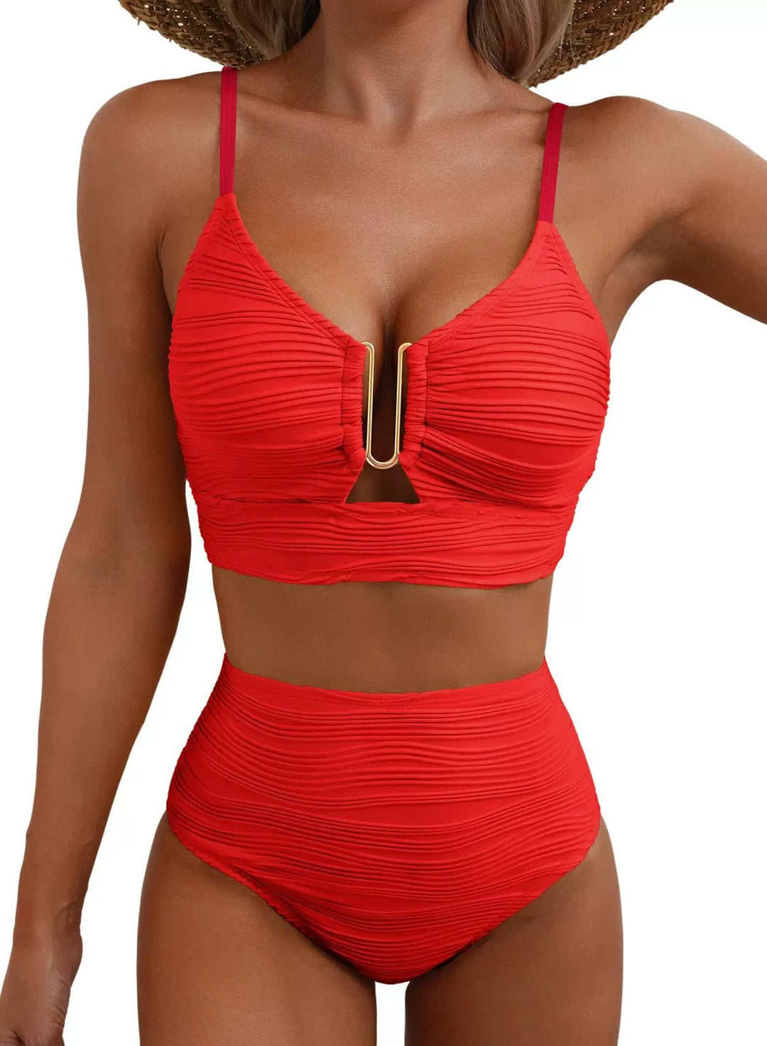 Sirena — Bikini elegant cu talie înaltă și imprimeu unic