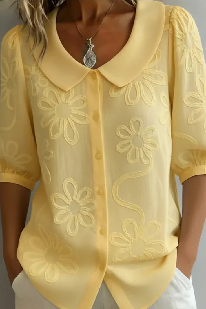 Austin Valen™ — Bluză cu Model Floral și Mâneci Lungi