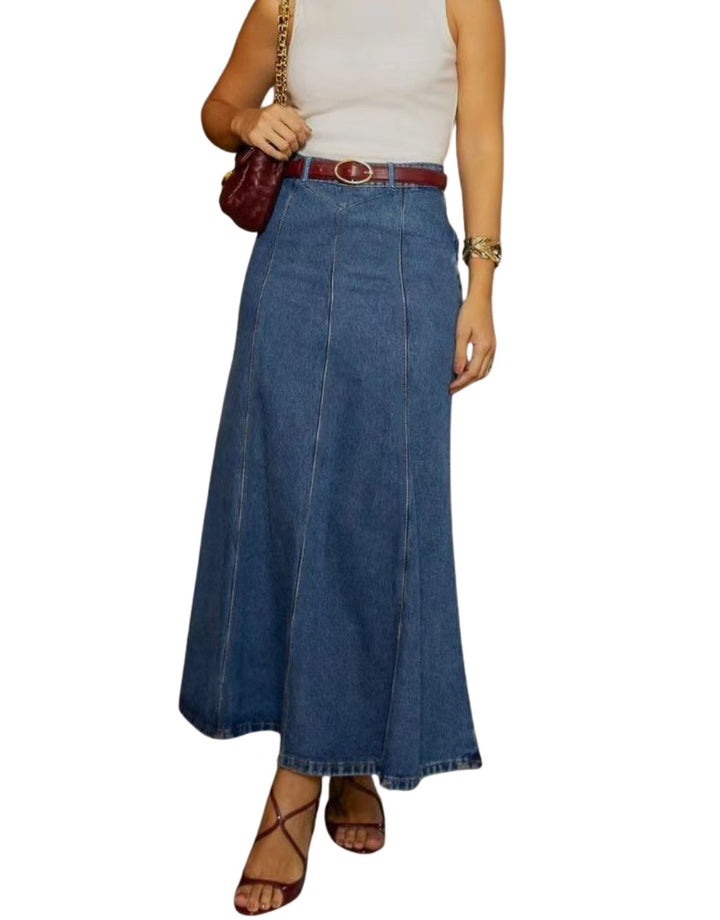 Alina™ | Fustă Maxi Denim Talie Înaltă