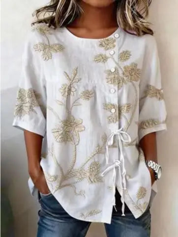 Celestina™ — Bluză elegantă cu model floral