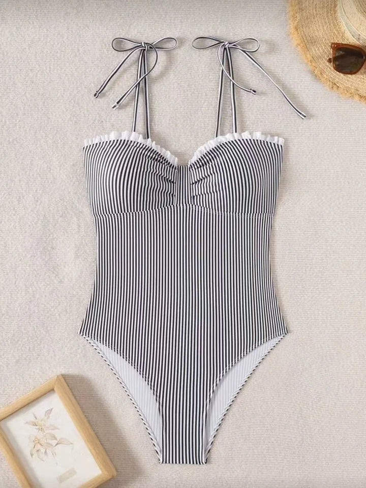 Elena™ — Costum de baie modelant cu dungi