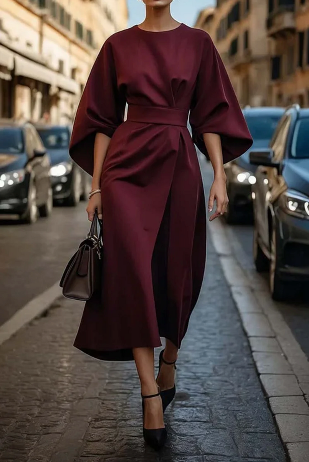 Matzliah™ | Rochie elegantă cu mâneci tip lanternă