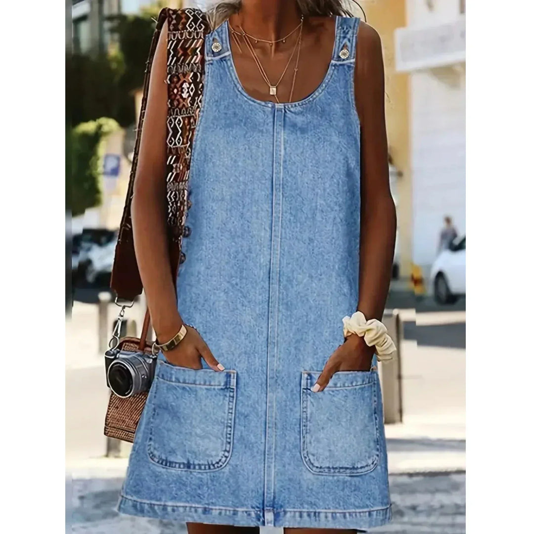 Loren | Rochie cu aspect de denim