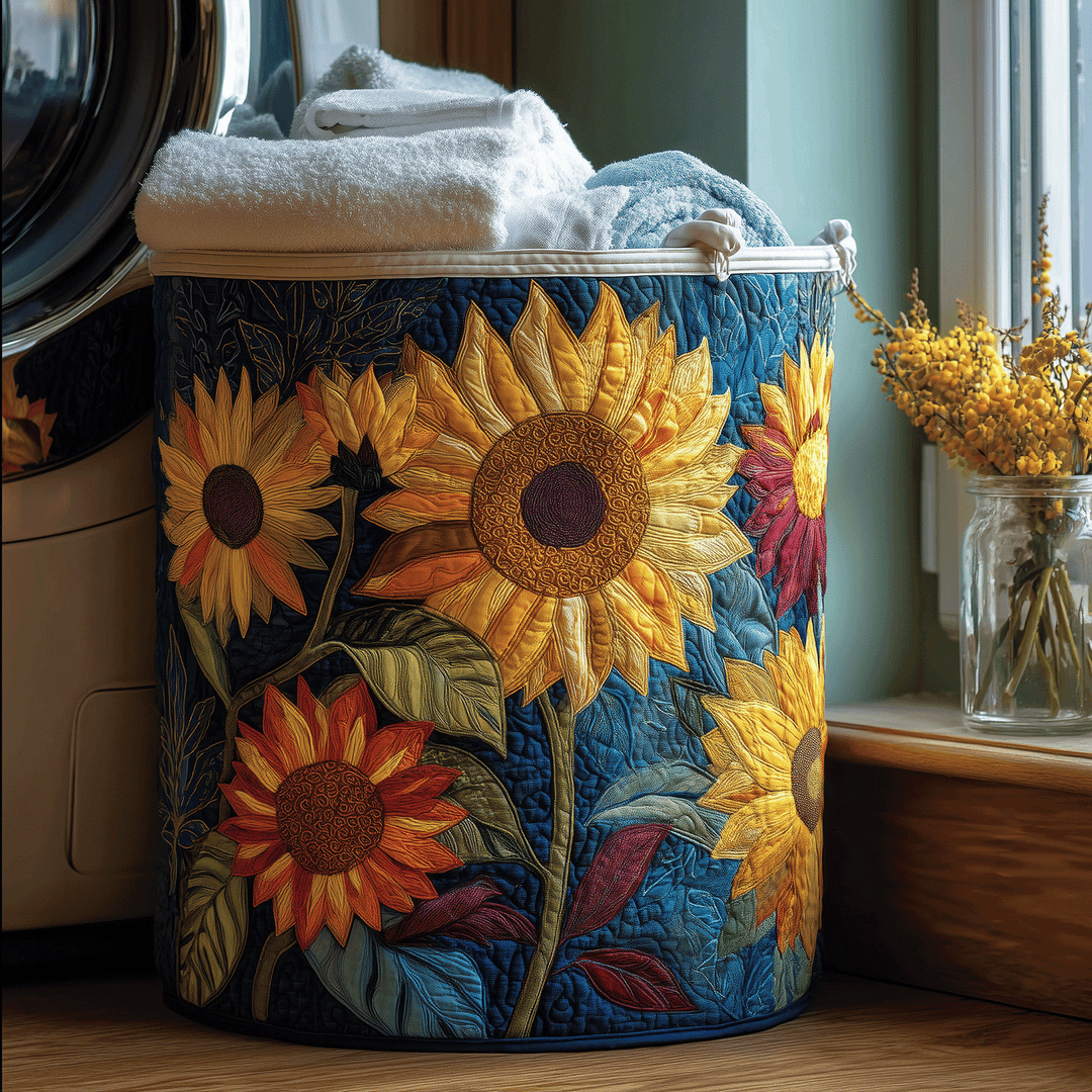 Irina™ — Coș de rufe matlasat cu model floral